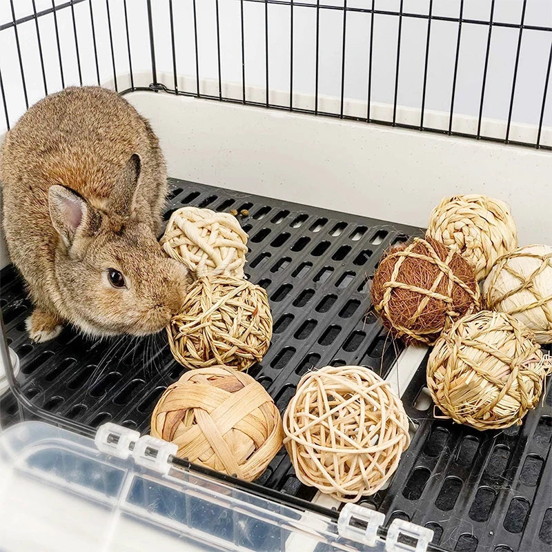 Give your small pet hours of fun and healthy chewing with our 7CM Chewing Braided Ball, made from 100% natural grass