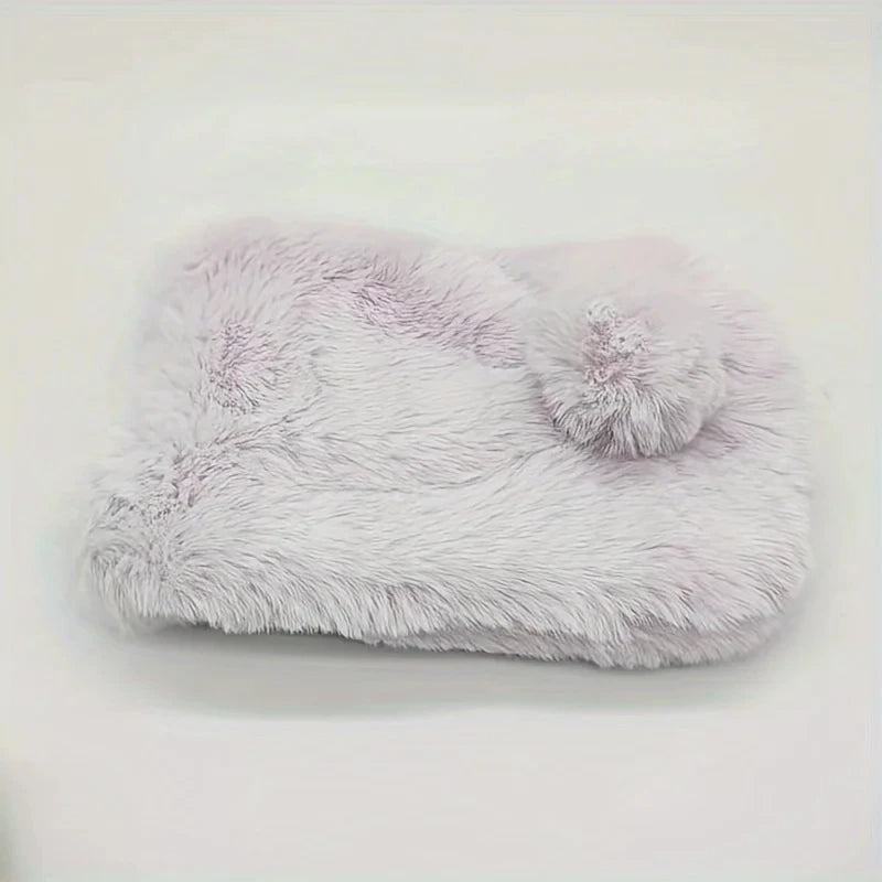 Rabbit Bed Pad-Faux Fur Rectangular Sleeping Mat with Cotton Filling